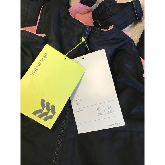 All In Motion Kids bibbed Snow One piece Zip Front Overalls Sz6/6X Black NWT - Picture 8 of 12